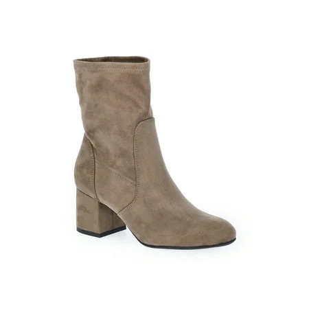 Time and Tru Women's Faux Suede Block Heel Boots | Walmart (US)