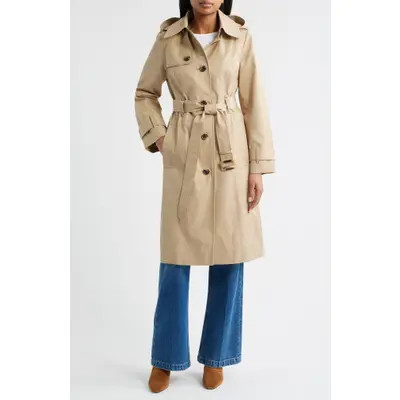 London Fog Double Breasted Trench Raincoat in Black at Nordstrom, Size Small | Nordstrom