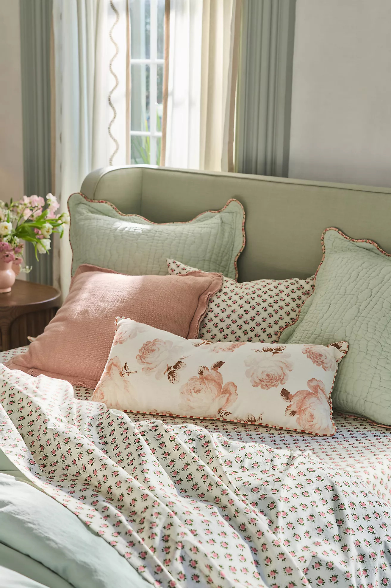 Maeve Cotton Printed Floral Pillow | Anthropologie (US)