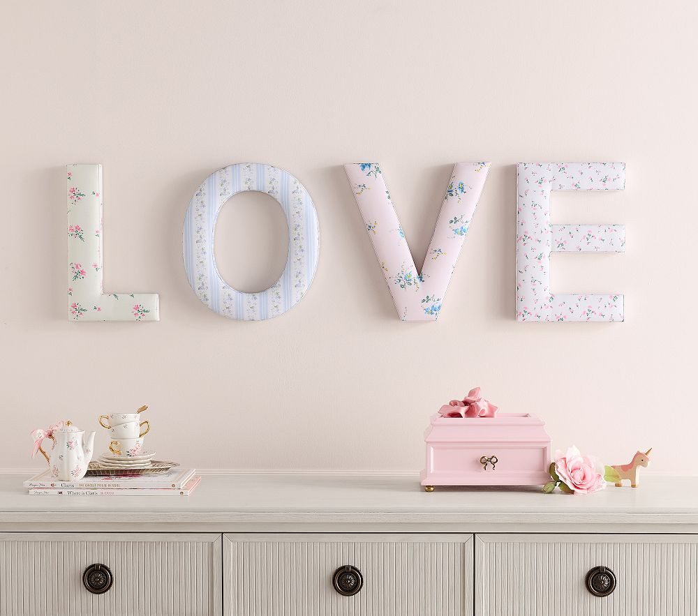 LoveShackFancy Dimensional Fabric Love Decor | Pottery Barn Kids