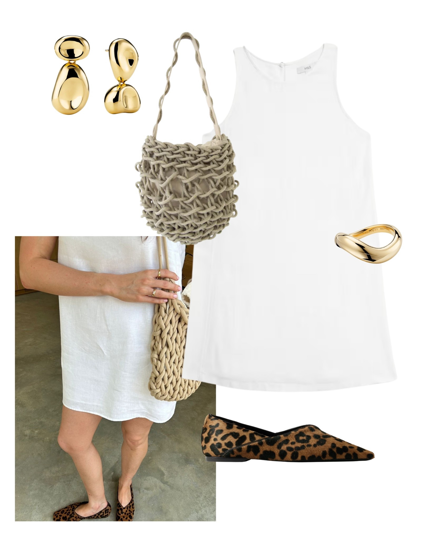 A go-to summer dress elevated with a few styling touches - leopard flats and a woven bag to bring it together.

#LTKsummer #LTKstyletip