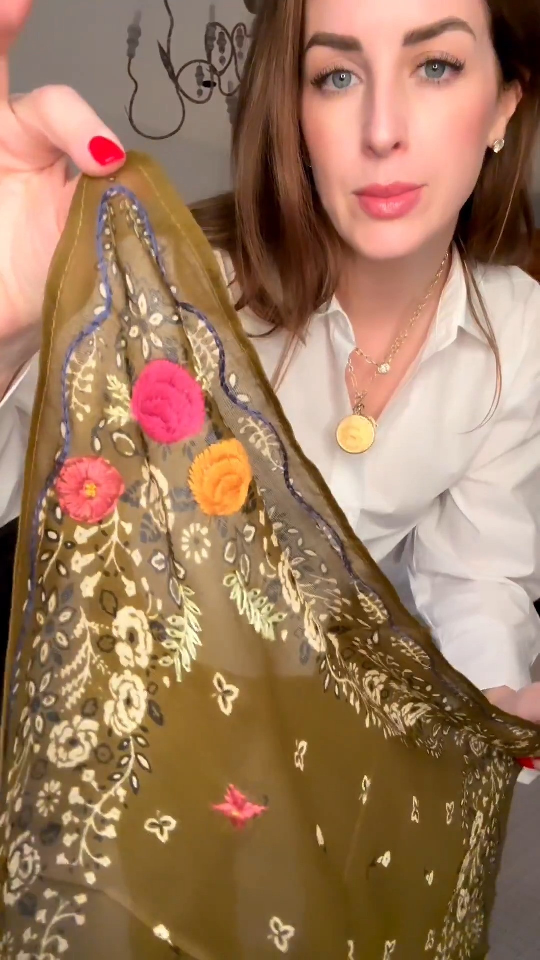 How good is the detail on this Chan Luu scarf? The embroidery is beautiful, and it’s one of those pieces that instantly makes an outfit feel more special. I linked all of the available colorways below.

This cropped Le Bop button-down is such a good staple—and for the price, such a find. I especially love the crisp poplin and that cuff detail. Wearing a size small.

Paired it with these dark-wash FRAME jeans, and the fit is so flattering. The high waist, the wash, the leg—so good. I’m wearing a size 26 and already know I’ll be living in these all fall. 

 #LTKootd #LTKSeasonal #LTKSaleAlert