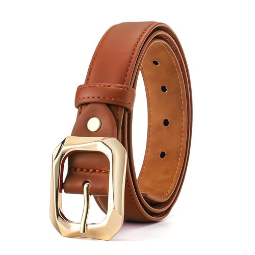 RMMVJJ Women Brown Belts Dresses Jeans Pants Leather Belt Bling Glitter Sparkly Western Belt Modern Golf Belts Brown M | Amazon (US)