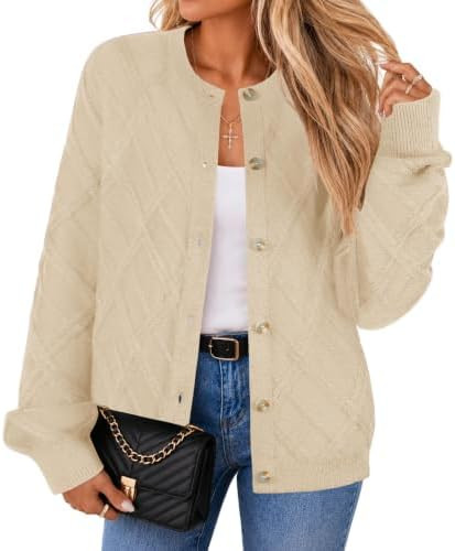 Lazysmile Cozy Sweaters for Women 2026 Trendy Button up Cardigans | Amazon (US)