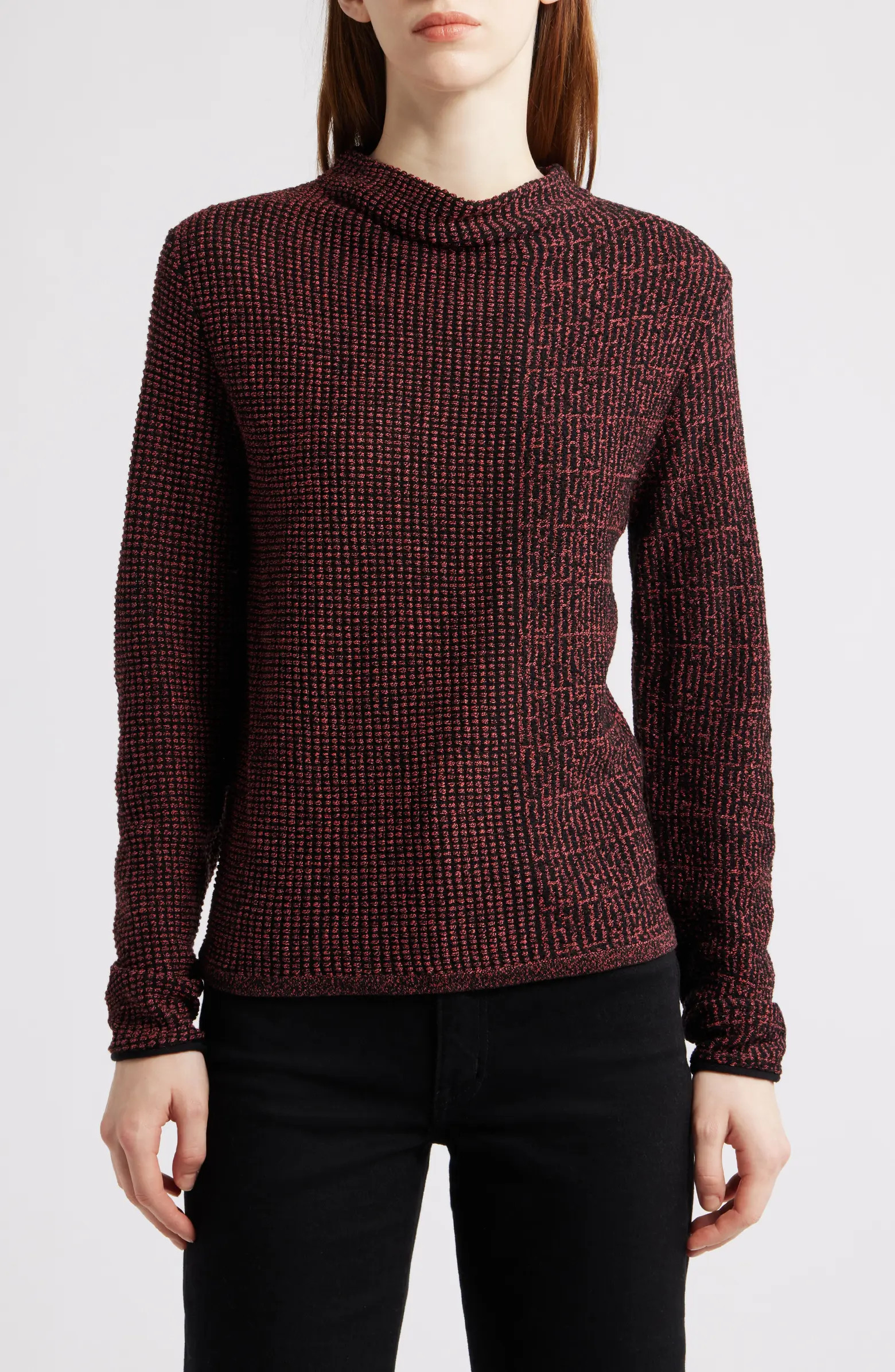 NIC+ZOE Pixel Knit Funnel Neck Sweater | Nordstrom | Nordstrom