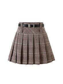 Women's Fashionable Plaid Pleated A-Line Skirt, Versatile And Elegant Loose Fit, Slimming | SHEIN