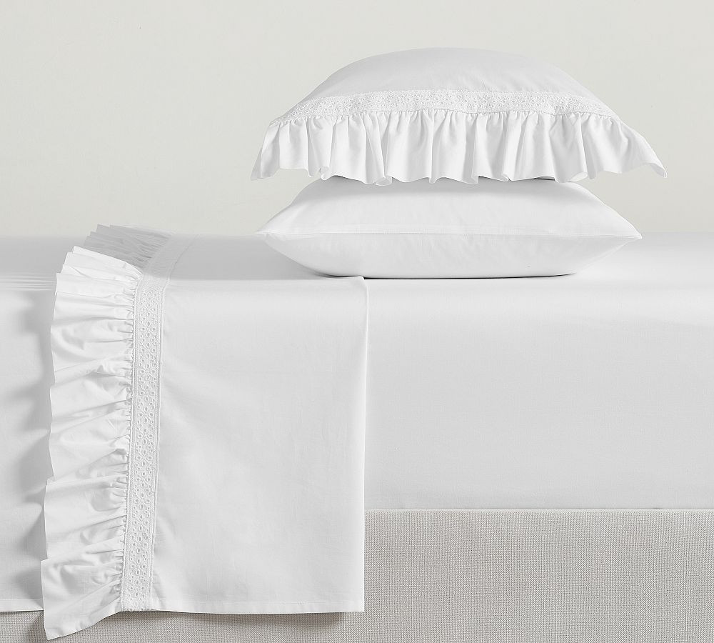 LoveShackFancy Ruffle Crochet Sheet Set | Pottery Barn (US)