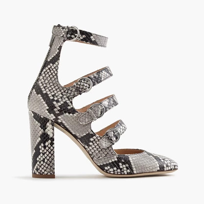 Pumps in snakeskin-printed leather | J.Crew US