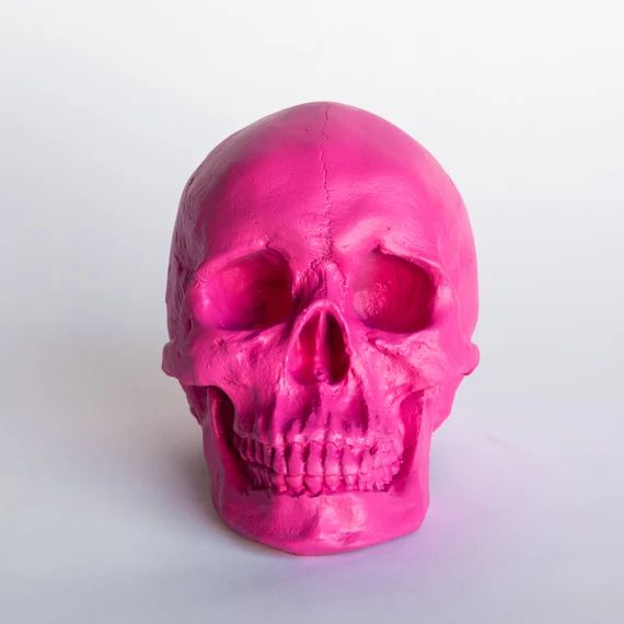 Faux Taxidermy Human Skull - Tabletop Decor - Hot Pink - SK16 | Etsy (US)