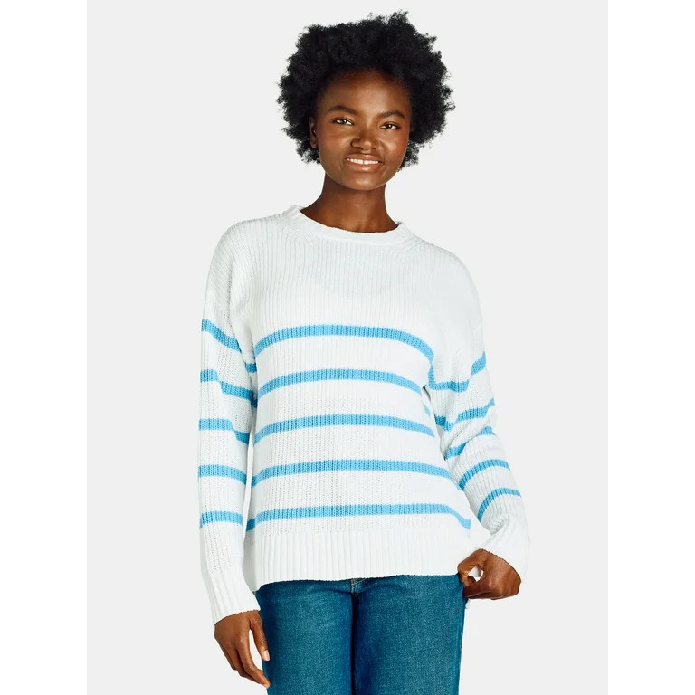 Time and Tru Women’s Chenille Sweater with Long Sleeves, Midweight, Sizes XS-XXXL | Walmart (US)