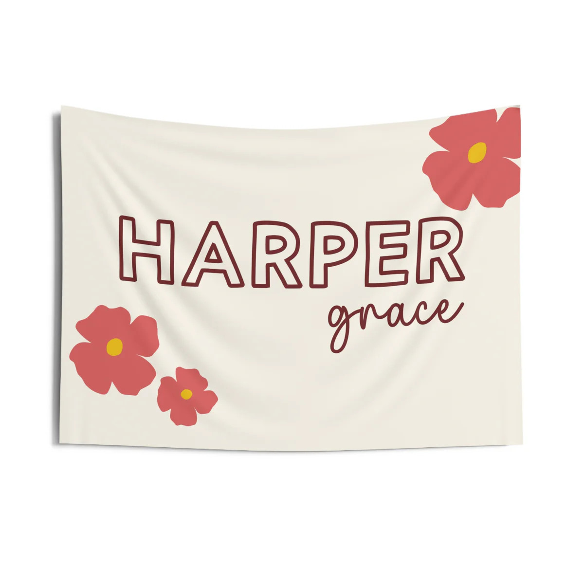 Floral Name Banner - Personalized Toddler Room Decor | The Little Lemons Company