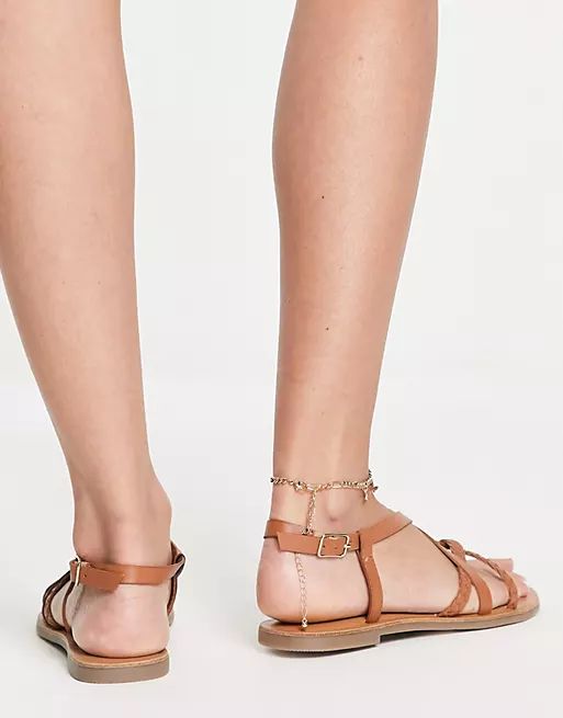 Accessorize leather sandals in tan | ASOS | ASOS (Global)