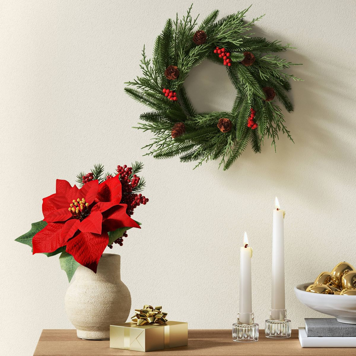 Christmas Holiday Mix Mini Wreath Wreaths - Room Essentials™ | Target