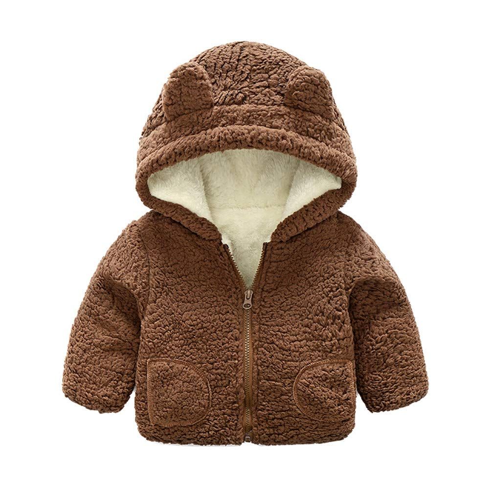 KONFA Toddler Newborn Baby Boys Girls Cartoon Bear Hooded Jacket,Kids Thick Warm Coat Tops Winter Ou | Amazon (US)