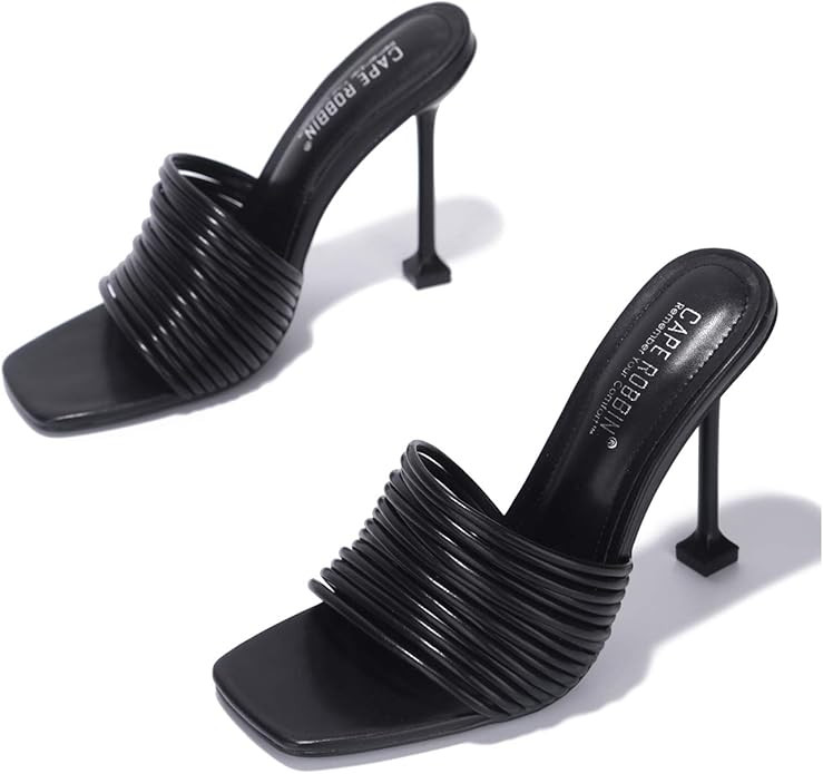 Cape Robbin Mexmon Sexy High Heels for Women, Strappy Shoes Heels with Square Open Toe | Amazon (US)