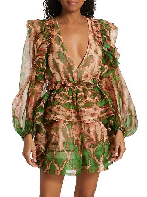 Adelaide V-Neck Silk Minidress | Saks Fifth Avenue