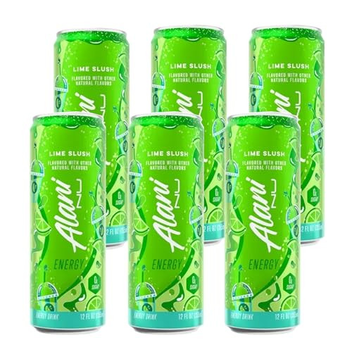 Alani Lime Slush Energy Drink, Sugar Free, Low Calorie Energy Drinks - 12 fl oz Cans (6 Pack) | Amazon (US)