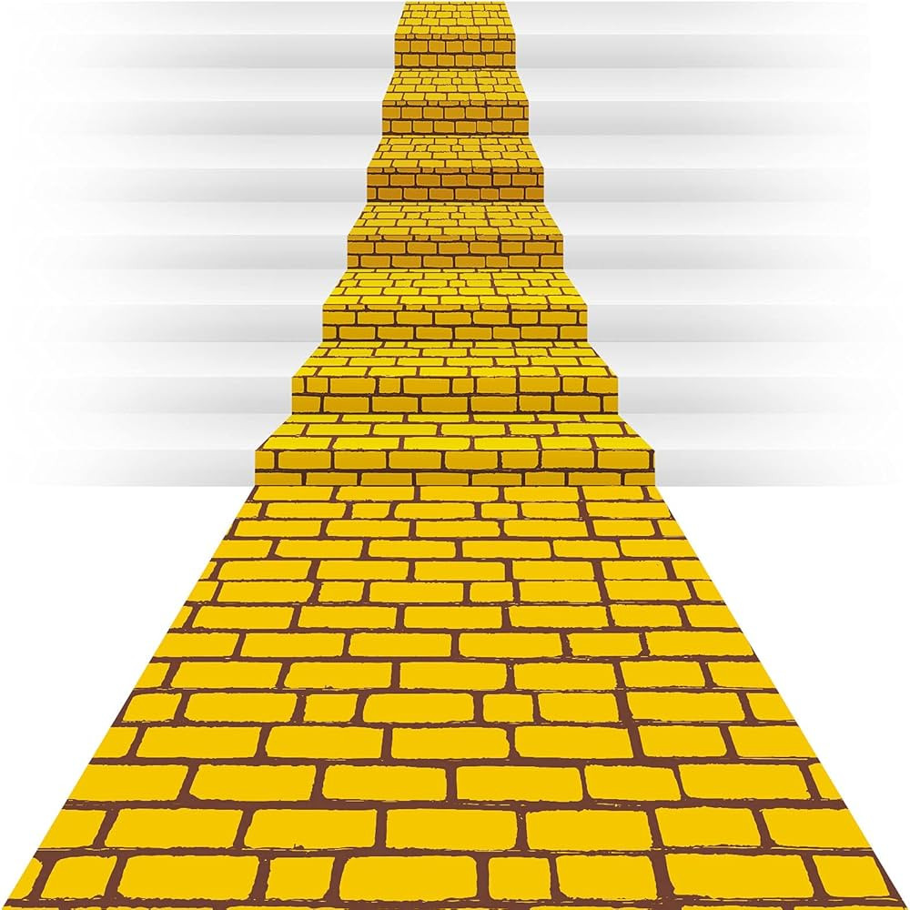 Chuangdi 4.5 x 9 Feet Yellow Brick Road Runner Novelty Aisle Floor Runner Brick Wall Backdrop, Pr... | Amazon (US)