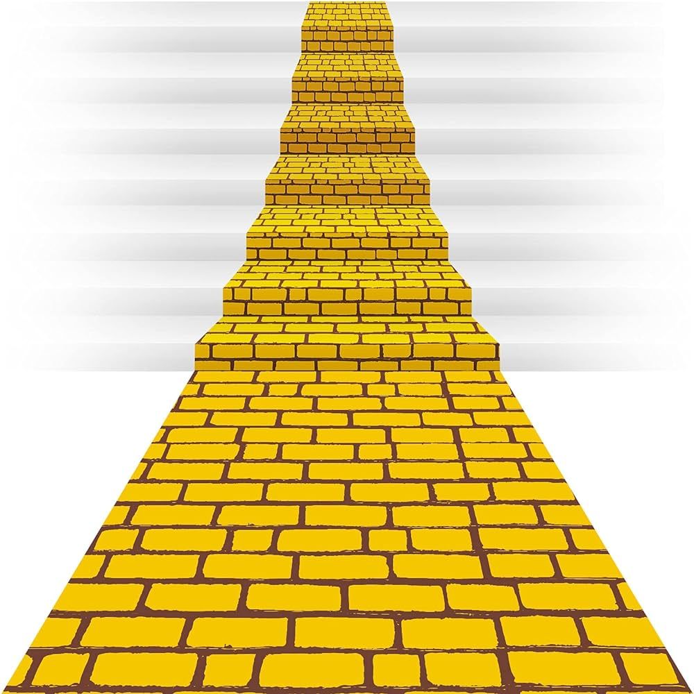 Chuangdi 4.5 x 9 Feet Yellow Brick Road Runner Novelty Aisle Floor Runner Brick Wall Backdrop, Pr... | Amazon (US)