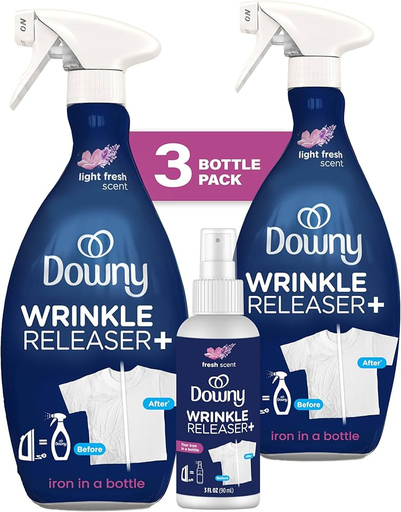 Downy Wrinkle Releaser Spray, Travel Size Spray + 16.9 Fl Oz Pack of 2, All In One Formula, Remov... | Amazon (US)