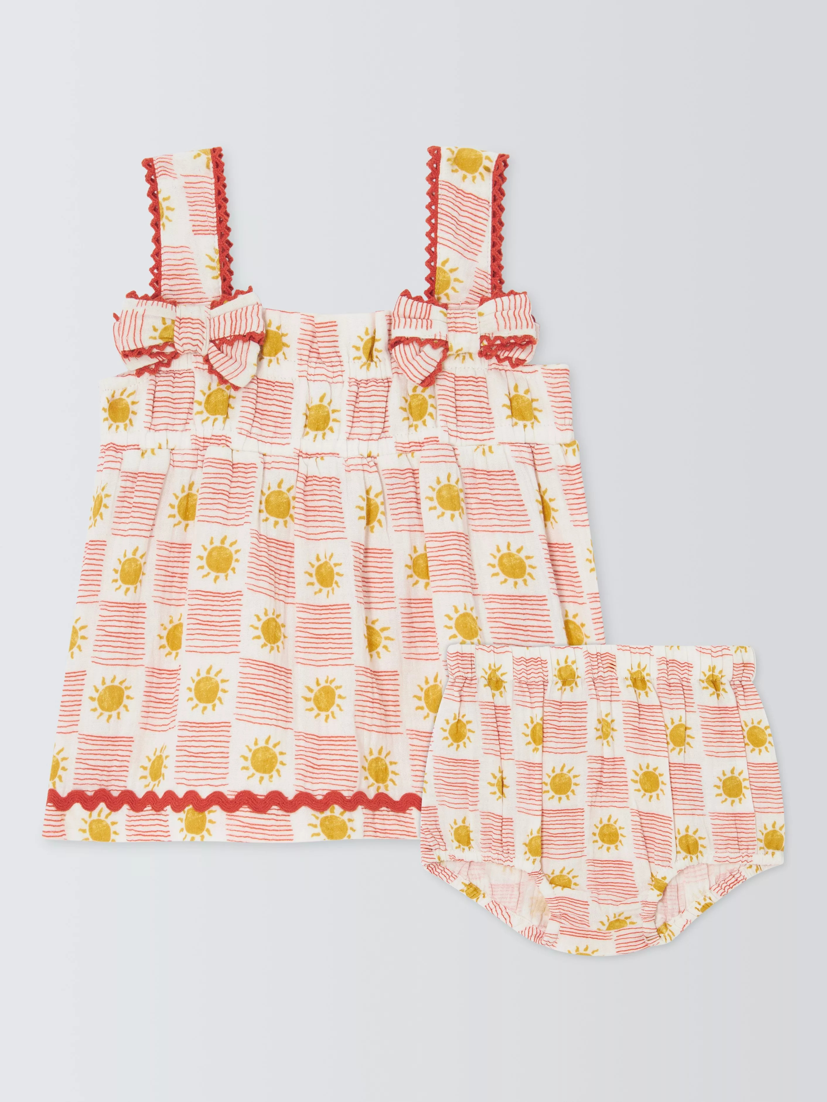 John Lewis Baby Sunshine Dress and Bloomers Set, Red Check | John Lewis (UK)