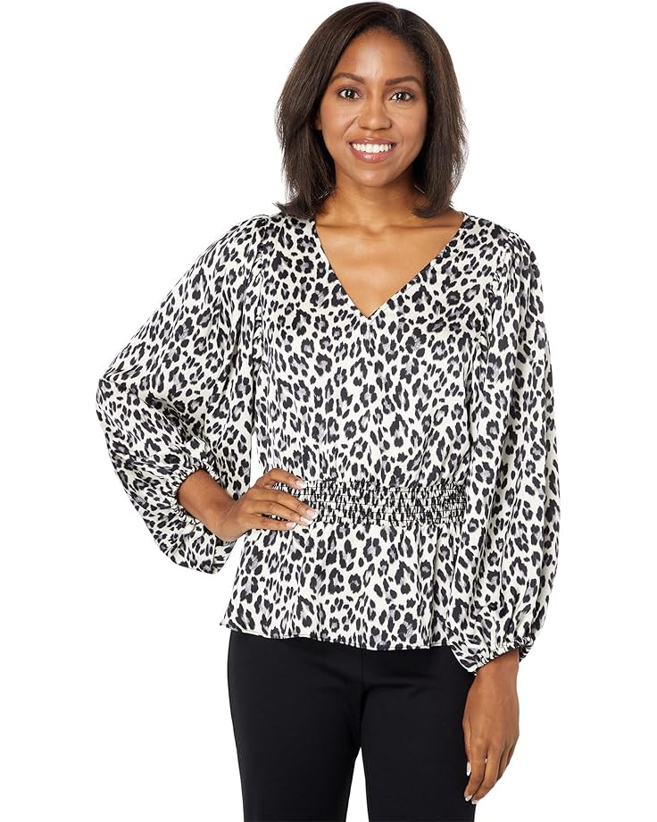 V-Neck Elegant Leopard Peplum Blouse | Zappos