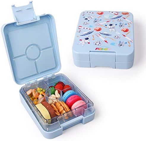 Aohea Bento Box Microwable Mini 4 Compartment Lunch Containers for Kids(Blue) | Amazon (US)