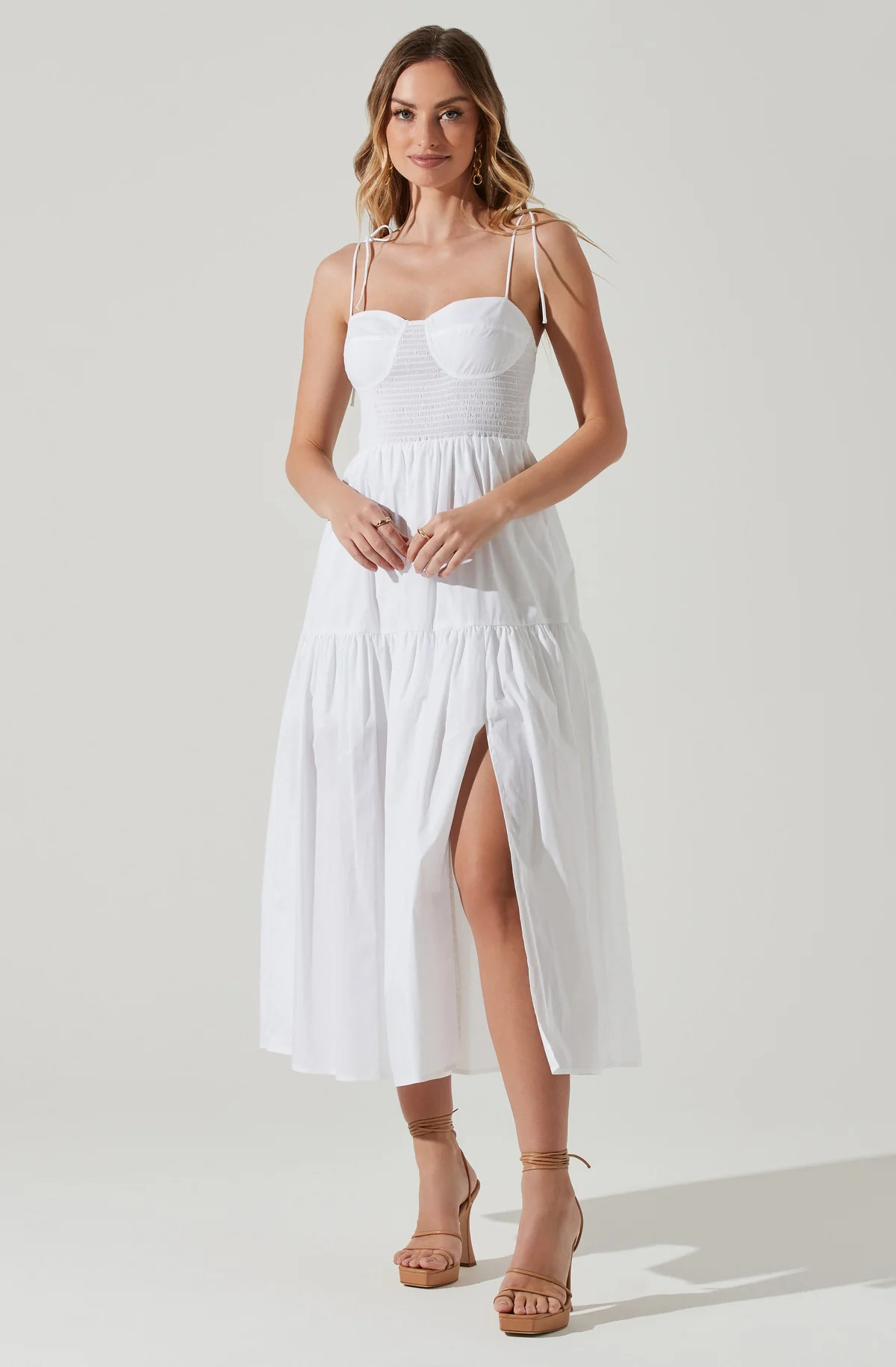 Tiered Smocked Midi Dress | ASTR The Label (US)