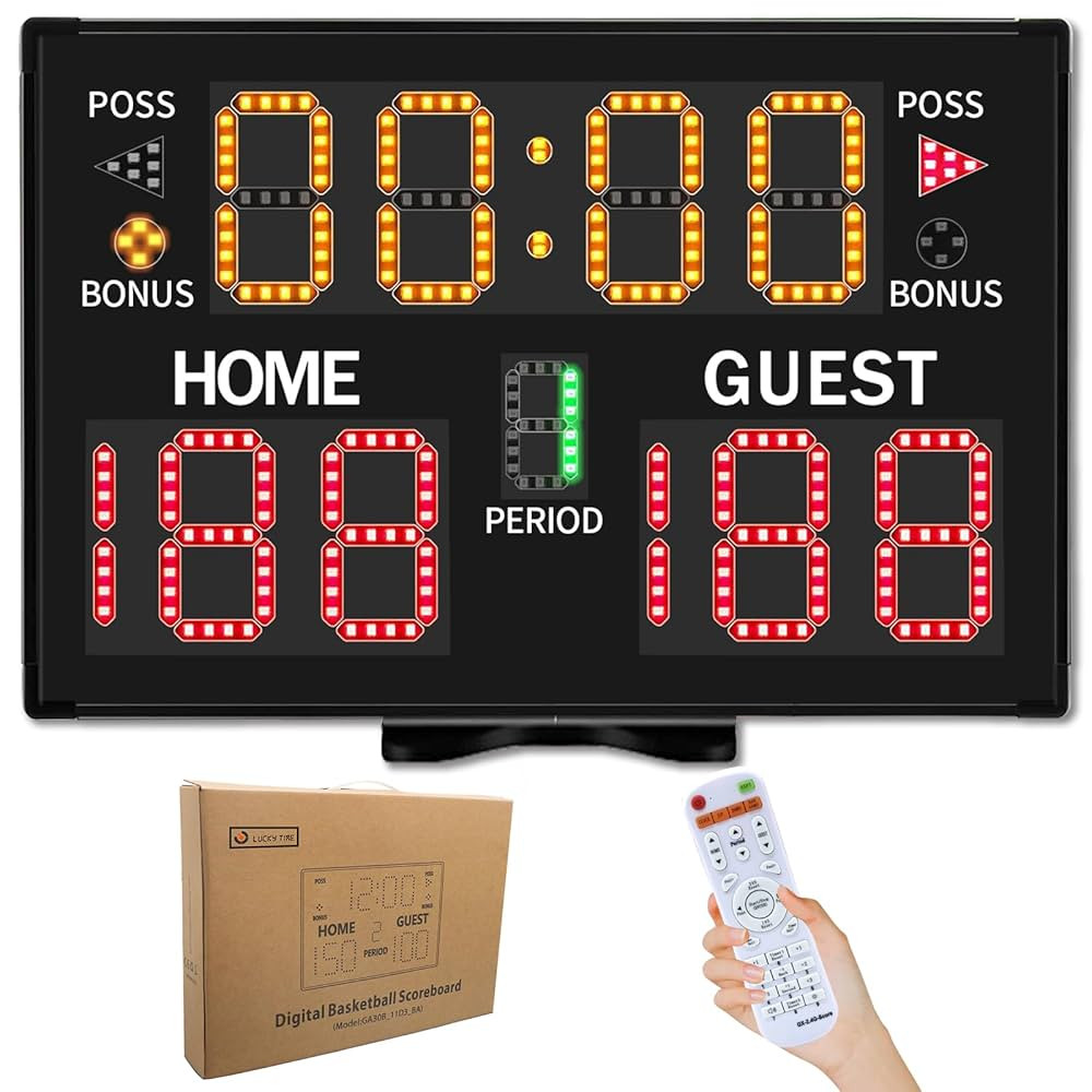 Electronic Basketball Scoreboard with Buzzer, Digital Scoreboard with Remote,Portable Score Keepe... | Amazon (US)
