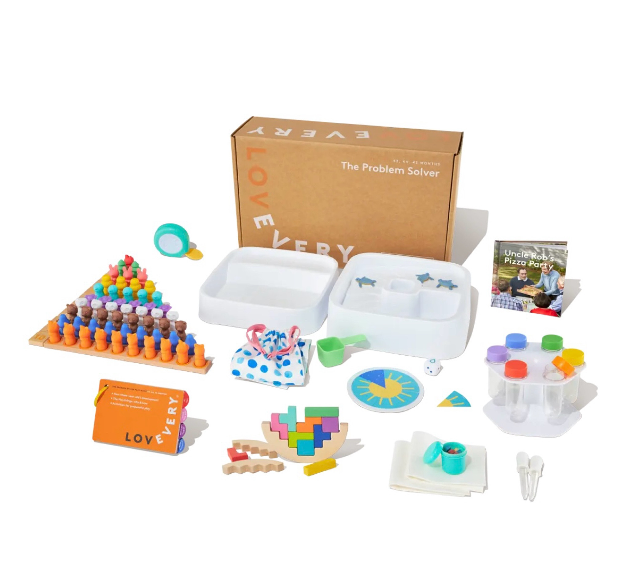 The Problem Solver Play Kit 🤍
Support your curious three-year-old's interest in categorization, conversation, and collaboration.

-Compare numbers visually
Learn to count
-Build collaboration skills with a board game
-Measure everyday objects

#LTKBaby #LTKKids #LTKGiftGuide