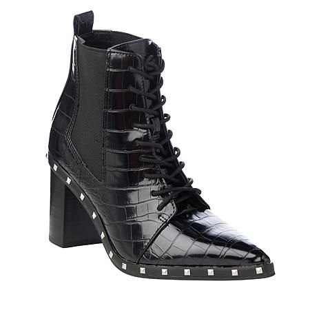 Charles by Charles David Jetsetter Croco-Embossed Lace-Up Ankle Boot - 20483155 | HSN | HSN