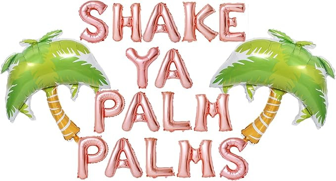 Rose Gold 18" Letter Shake Ya Palm Palms Letter balloons Palm Springs Bachelorette Party Decor Ba... | Amazon (US)