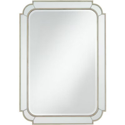 Noble Park Rectangular Vanity Accent Wall Mirror Modern Copper Trim Beveled Matte White Wood Fram... | Target