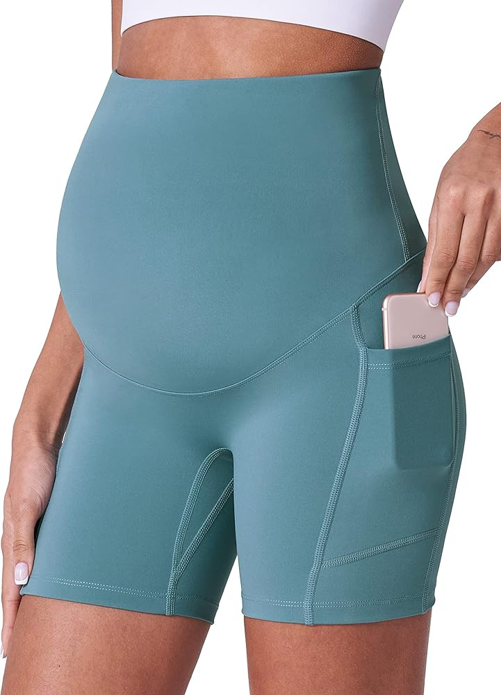 POSHDIVAH Maternity Shorts for Women Over Belly Biker Workout Yoga Active Summer Pregnancy Runnin... | Amazon (US)