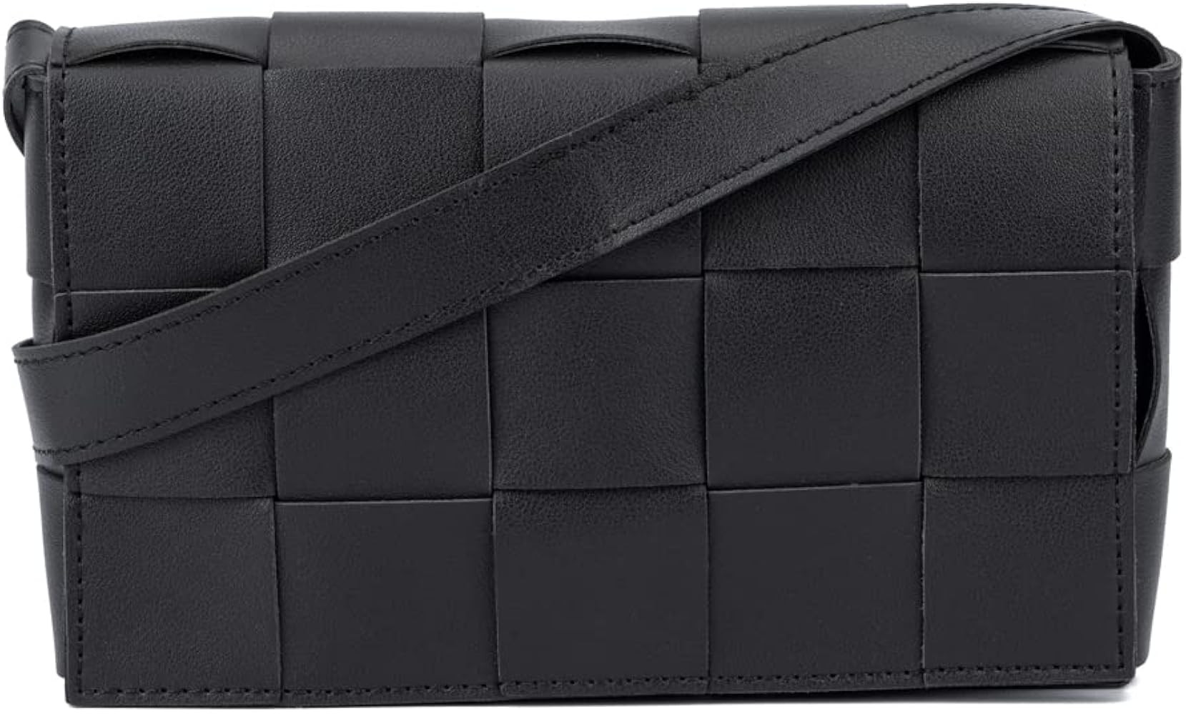 Olivia Miller Women's Fashion Ainsly Woven Faux PU Leather w Front Flap, Small Cassette Crossbody... | Amazon (US)