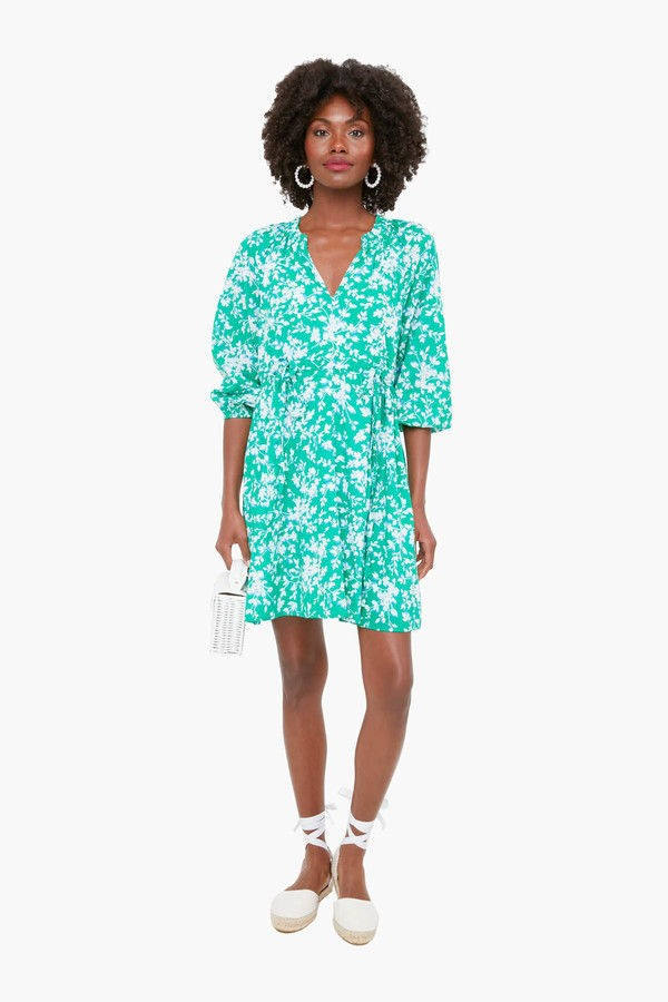 Green Shadow Floral Kellie Babydoll Dress | Tuckernuck (US)