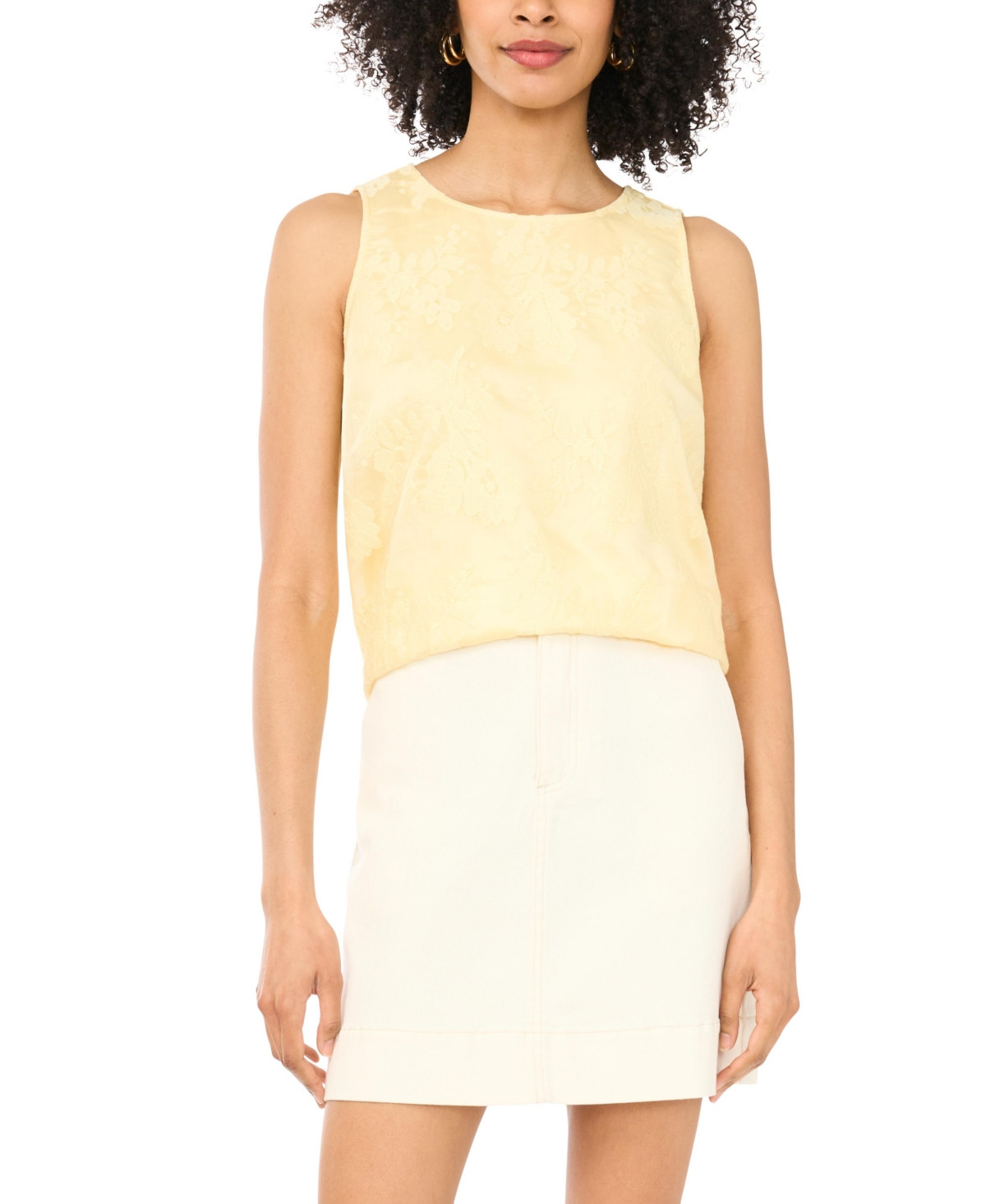 Vince Camuto Women's Sleeveless Tank Top - Lemon Cream | Macy's