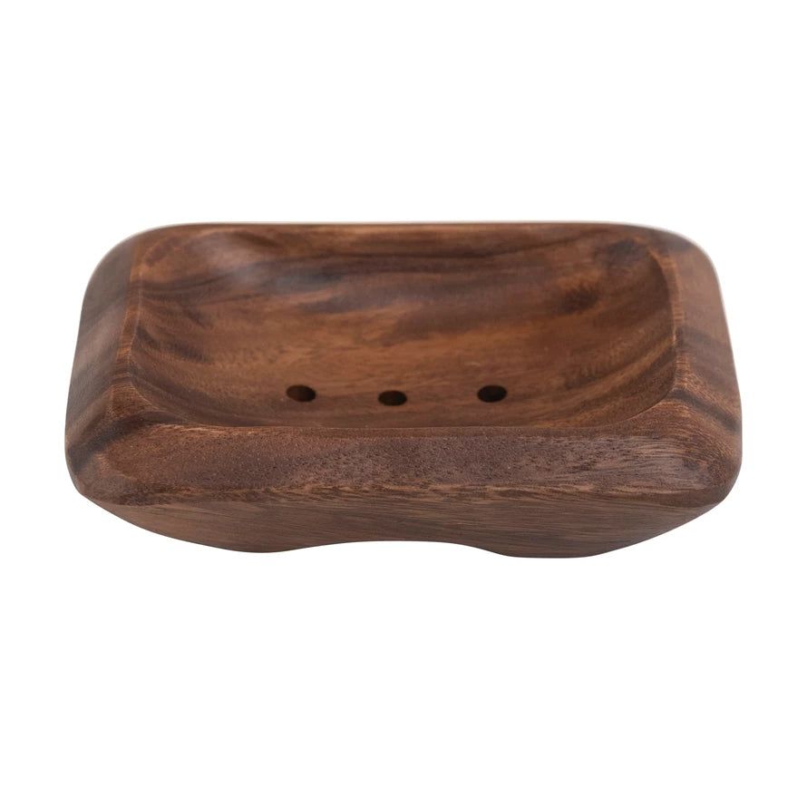 Carved Acacia Wood Soap Dish | APIARY by The Busy Bee