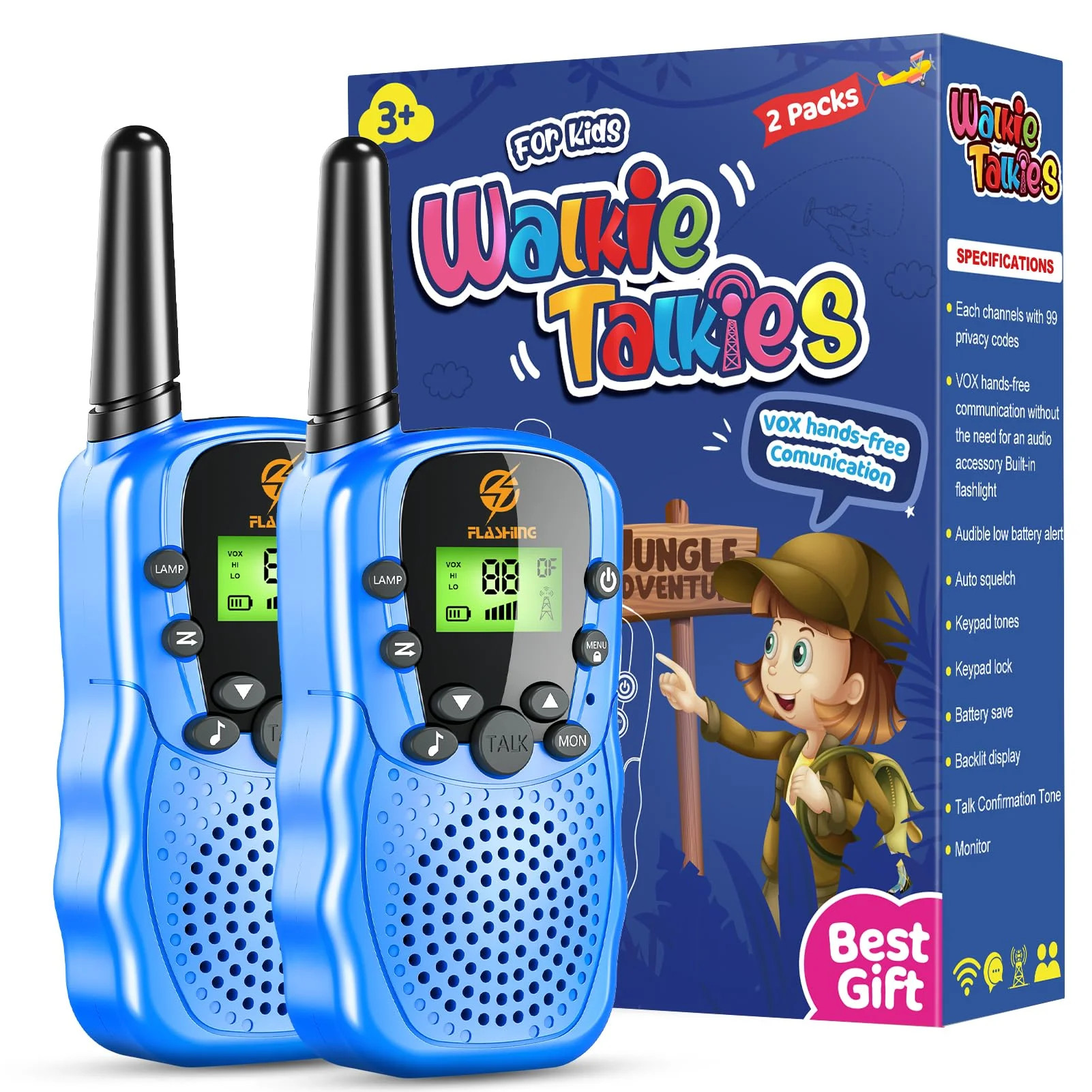 Walkie Talkies for Kids, 2 Way Radio, 3 KM Long Range Toy for Boys Girls 3-15 Year Old, Birthday ... | Walmart (US)