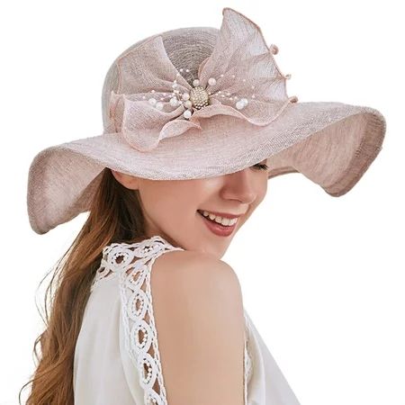 NECHOLOGY up Top Hats Womens Summer Dress Hat Wide Leaf Flower Bridal Shower Hat Sun Hats Beach Hat  | Walmart (US)