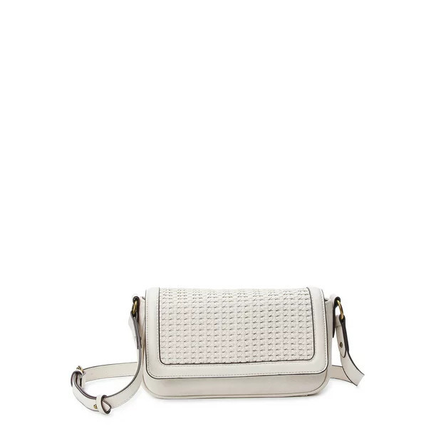 Time and Tru Women's Ludlow Flap Beige Woven | Walmart (US)