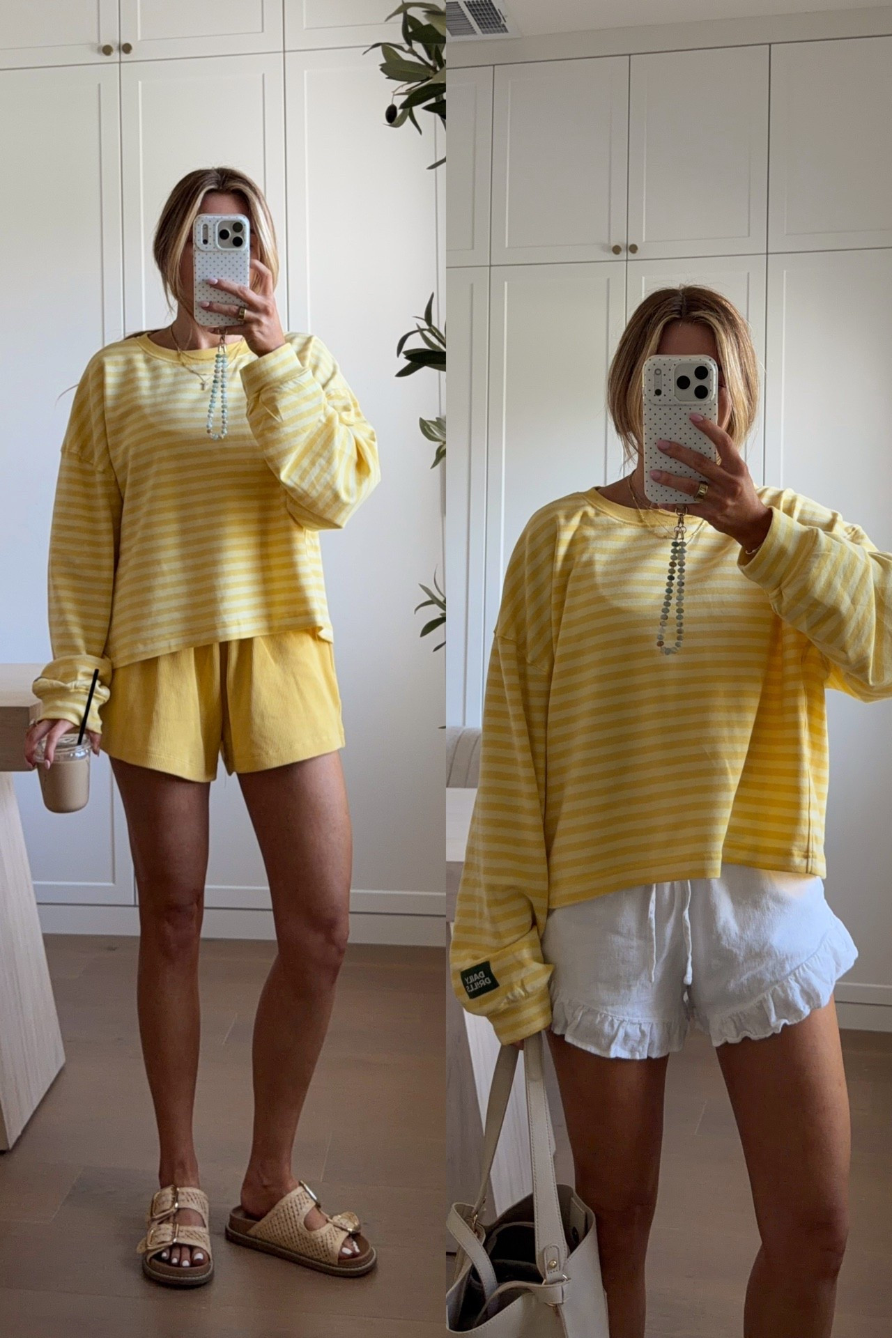 today’s comfortable looks! striped tee: xs/s // shorts: xs 