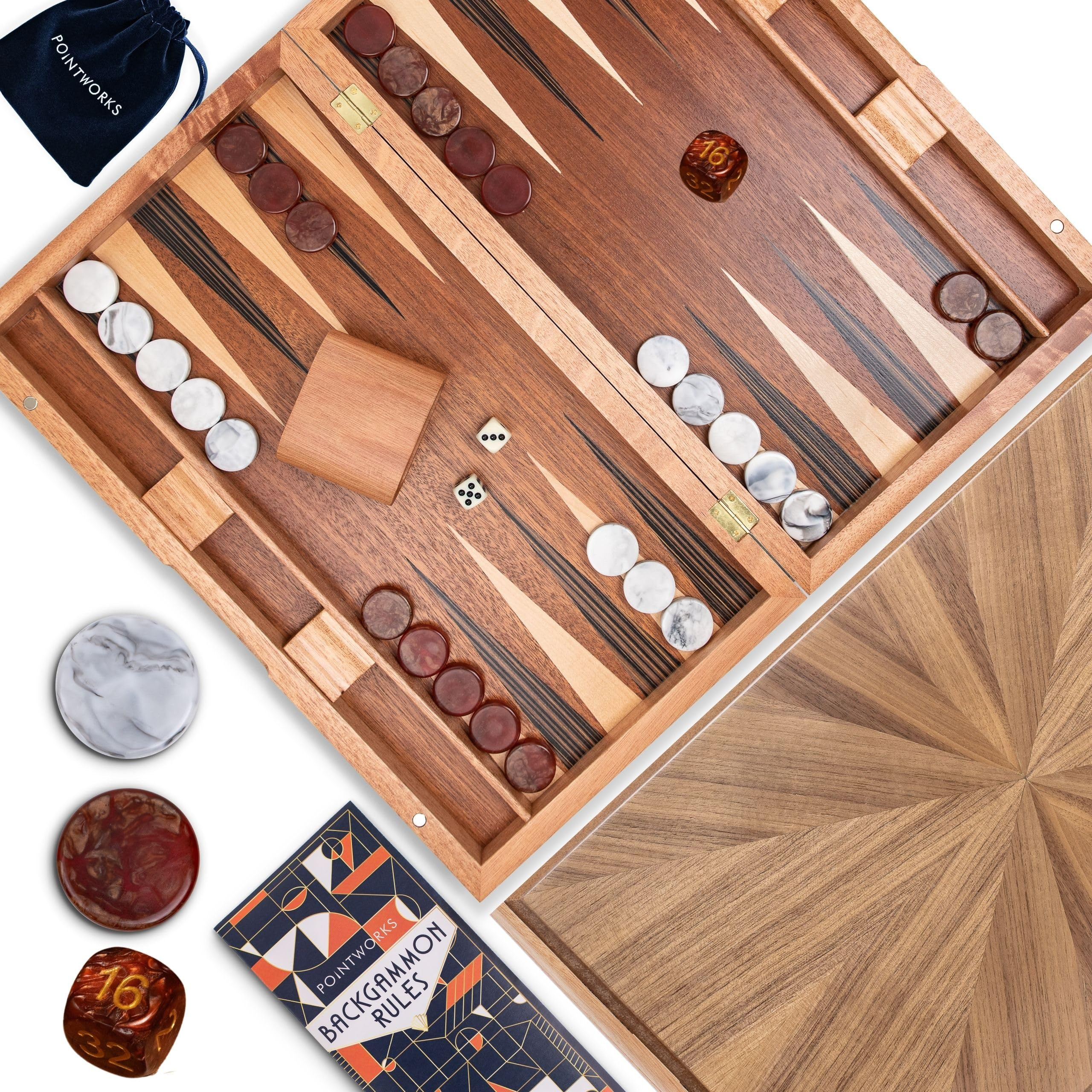 17 Inch Backgammon Sets for Adults. Beautiful Wood Inlaid Backgammon Board Game Set with Unique C... | Amazon (US)