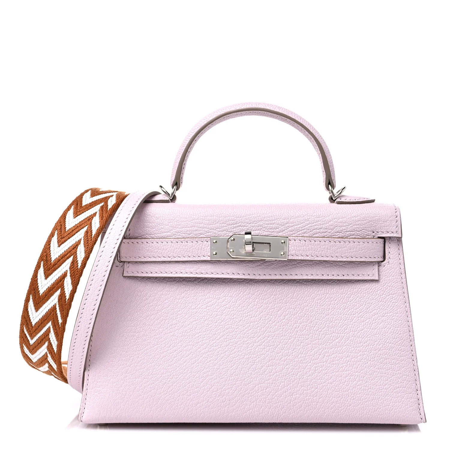 HERMES Chevre Mysore Mini Kelly Sellier 20 Mauve Pale Gold White | FASHIONPHILE (US)