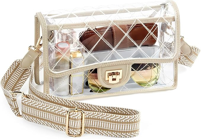 Missnine Clear Bags for Stadium Events Quilted Clear Crossbody Purses Stadium Approved Clear Conc... | Amazon (US)