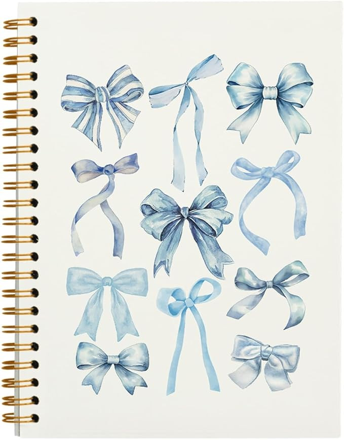 Bow Notebook Journal, Retro Coquette Bowknot Bow Spiral Notebook, Coastal Granddaughter Aesthetic... | Amazon (US)