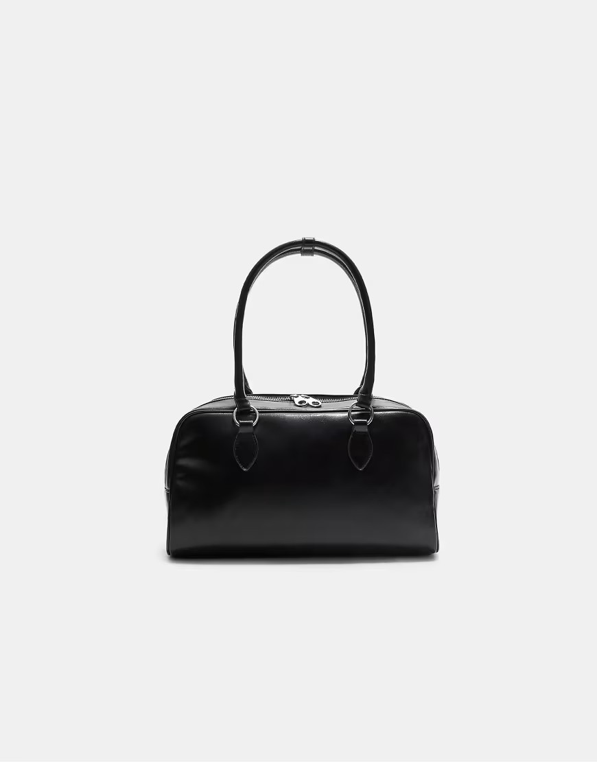 Stradivarius Medium bowling bag in black | ASOS (Global)