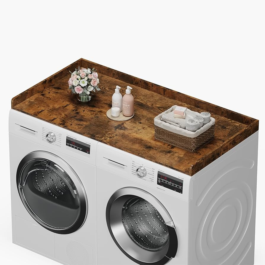 efluky Washer Dryer Countertop, Wood Countertop with Edge Rails for Laundry Room Organization and... | Amazon (US)