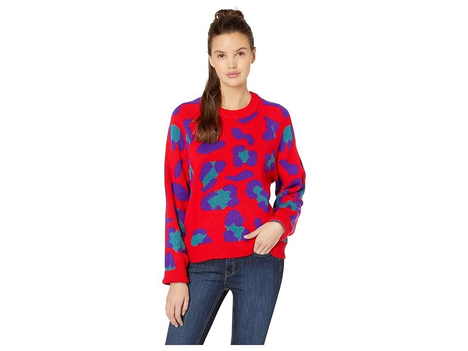 Blank NYC Cheetah Sweater in Red (Red) Women's Sweater | Zappos