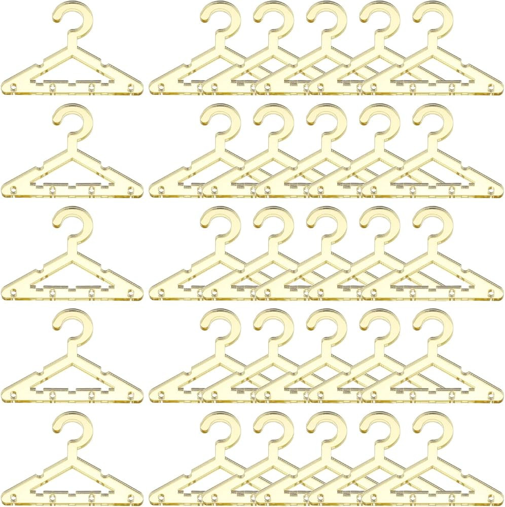 PATIKIL 50pcs Clothes Hanger Earring Holder, Mini Acrylic Coat Hangers Earring Hangers Hanger Rac... | Amazon (US)